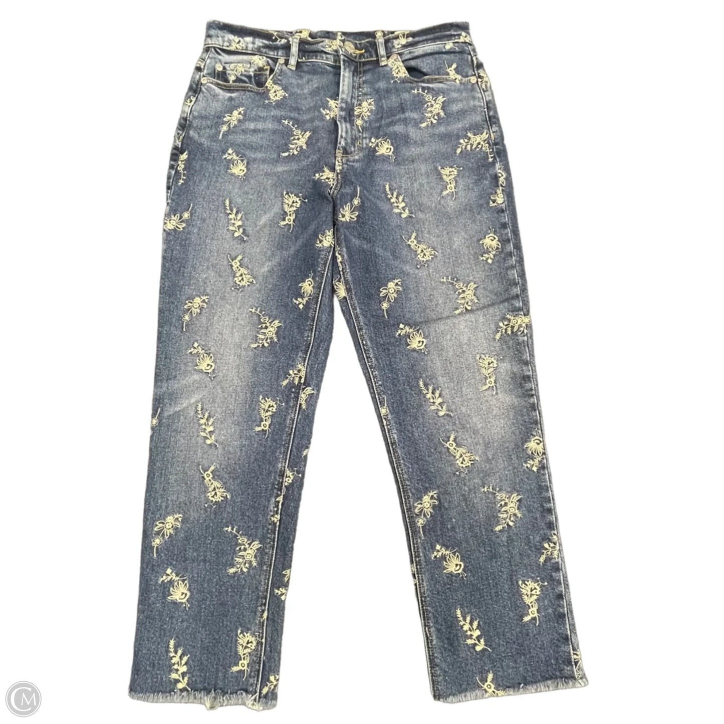 Jeans Skinny By Rebecca Taylor In Blue & Cream, Size: M