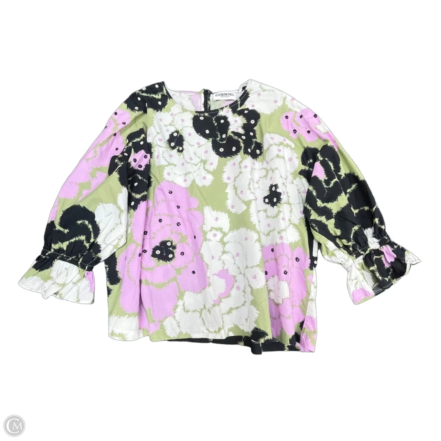Top Long Sleeve By Essentiel Antwerp In Green & Purple, Size: S