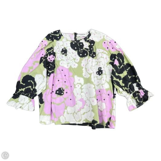 Top Long Sleeve By Essentiel Antwerp In Green & Purple, Size: S