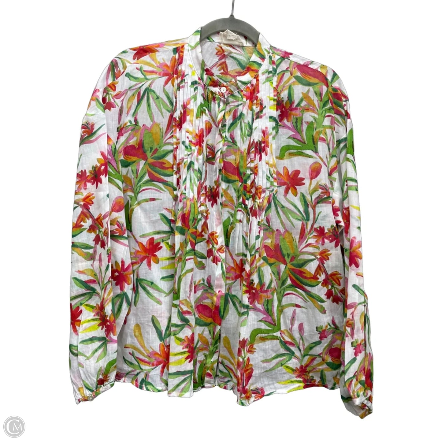 Top Long Sleeve By Cmc In Green & Red, Size: S