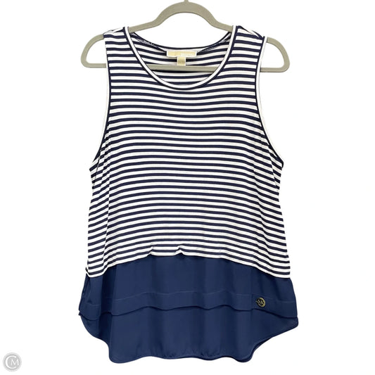 Top Sleeveless By Michael By Michael Kors In Blue & White, Size: L
