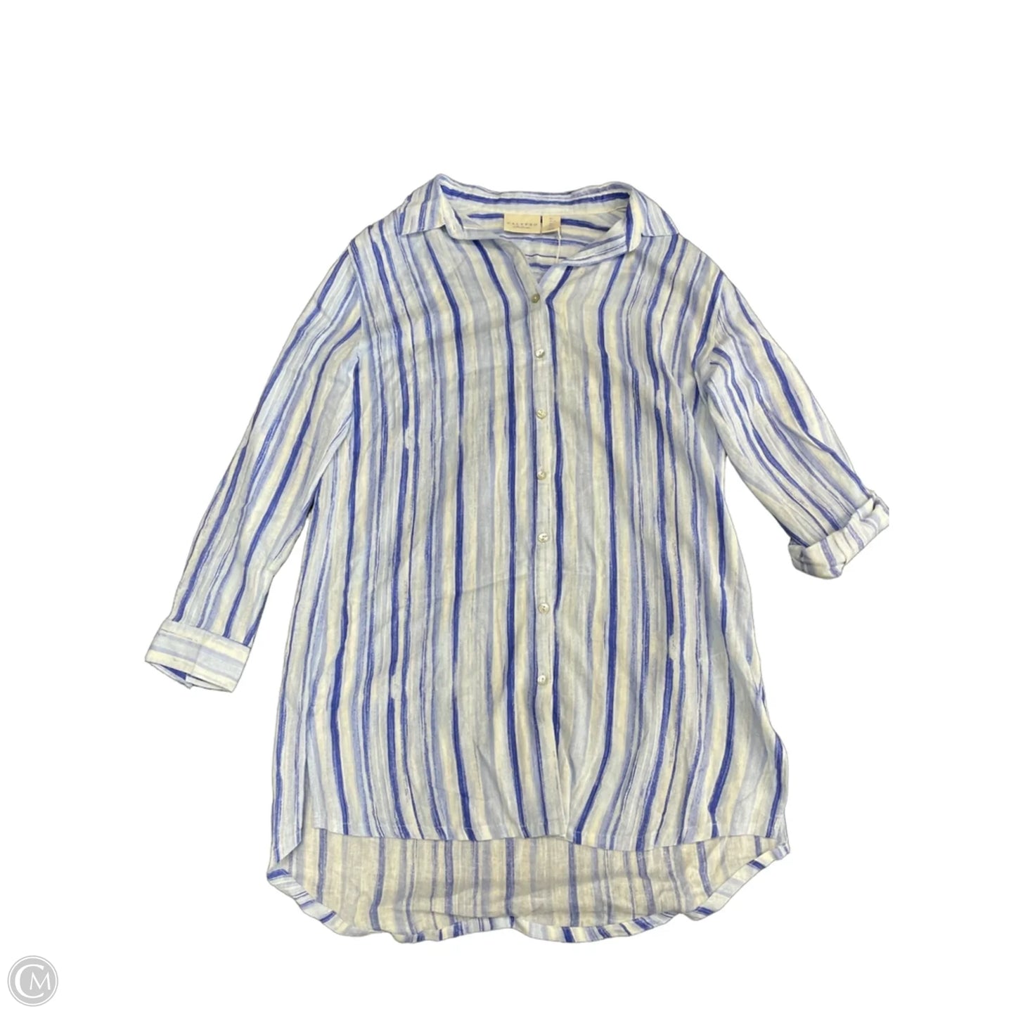 Tunic Long Sleeve By Calypso St Barth In Blue & White, Size: L