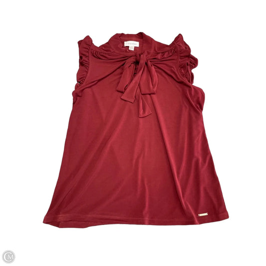 Top Sleeveless By Calvin Klein In Red, Size: M