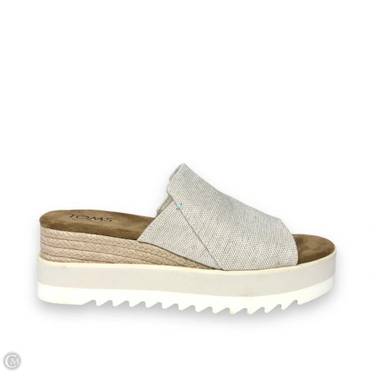 Sandals Heels Wedge By Toms In Cream, Size: 7.5