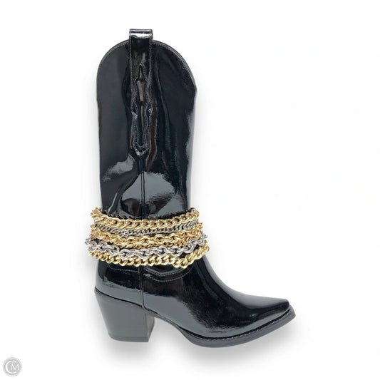 Boots Western By Jeffrey Campbell In Black & Gold, Size: 7