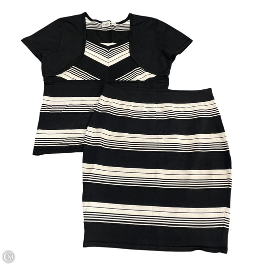 Skirt Set 2pc By Cato In Black & White, Size: Xl