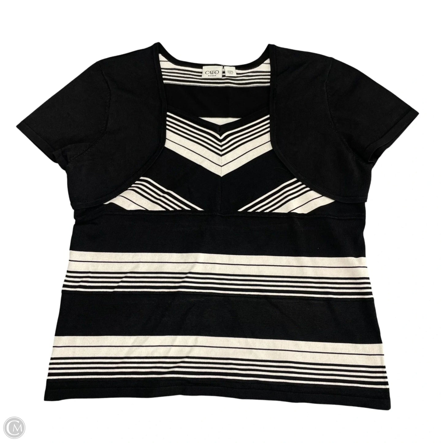 Skirt Set 2pc By Cato In Black & White, Size: Xl