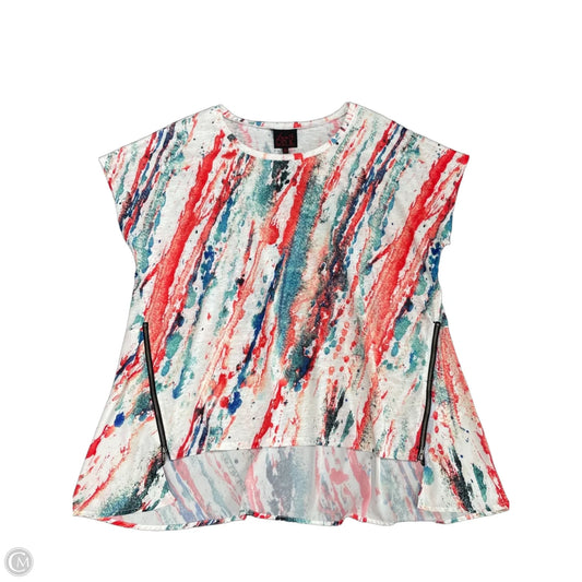 Top Short Sleeve By French Blue In Blue & Red & White, Size: 2x