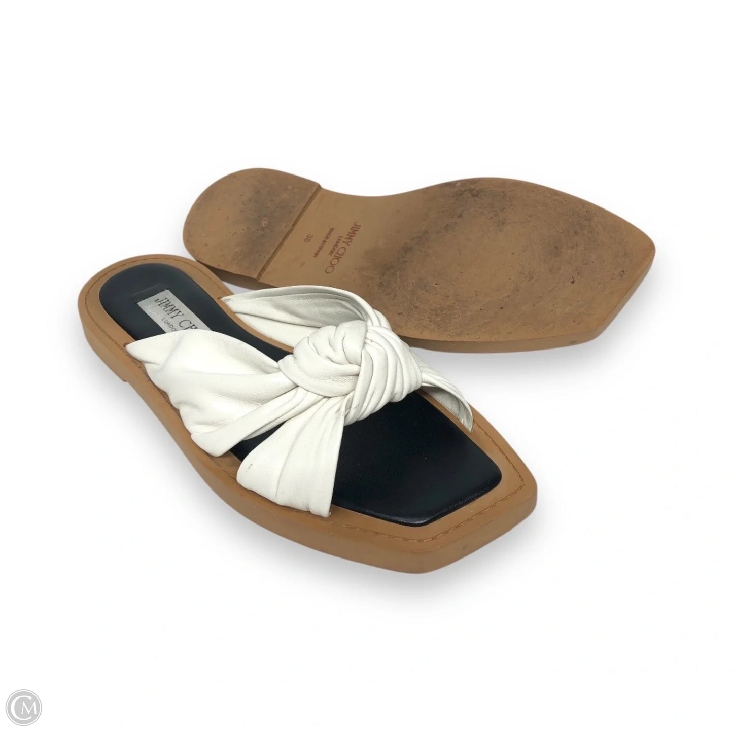 Sandals Luxury Designer By Jimmy Choo In White, Size: 8
