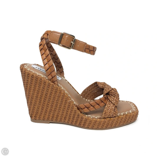 Sandals Heels Wedge By Steve Madden In Brown, Size: 8.5
