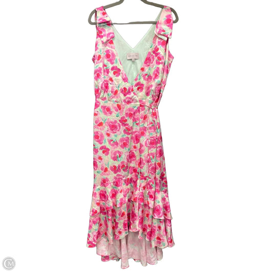 Dress Casual Midi By Adelyn Rae In Green & Pink, Size: M