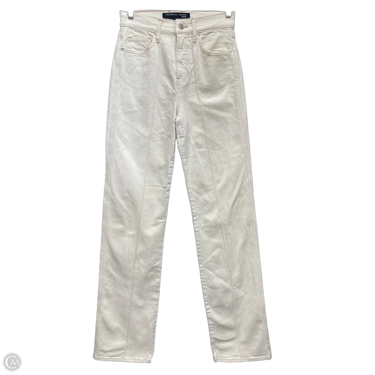 Jeans Straight By Veronica Beard In Cream, Size: 2