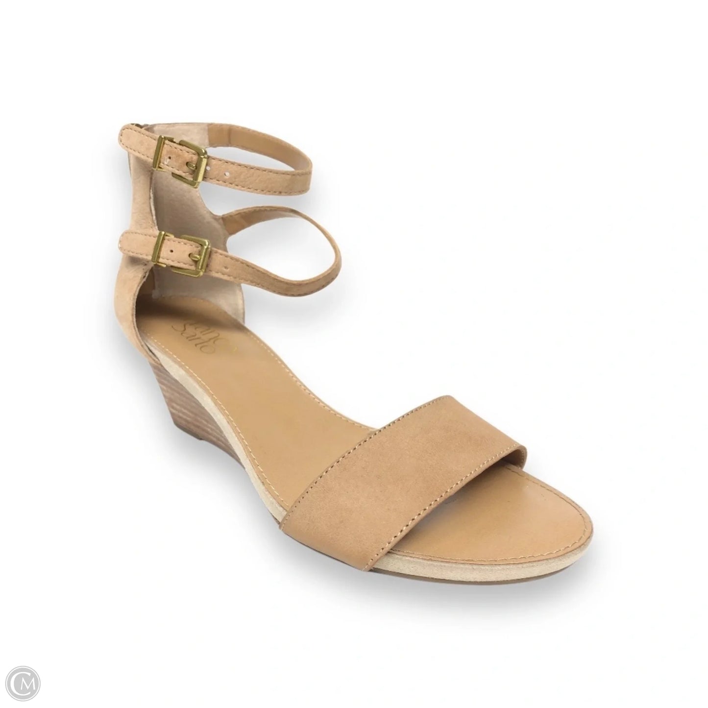 Sandals Heels Wedge By Franco Sarto In Beige, Size: 7.5