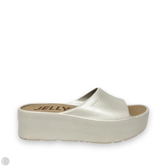 Sandals Heels Platform By Clothes Mentor In Grey, Size: 8