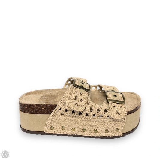 Sandals Heels Platform By Madden Girl In Beige, Size: 8.5