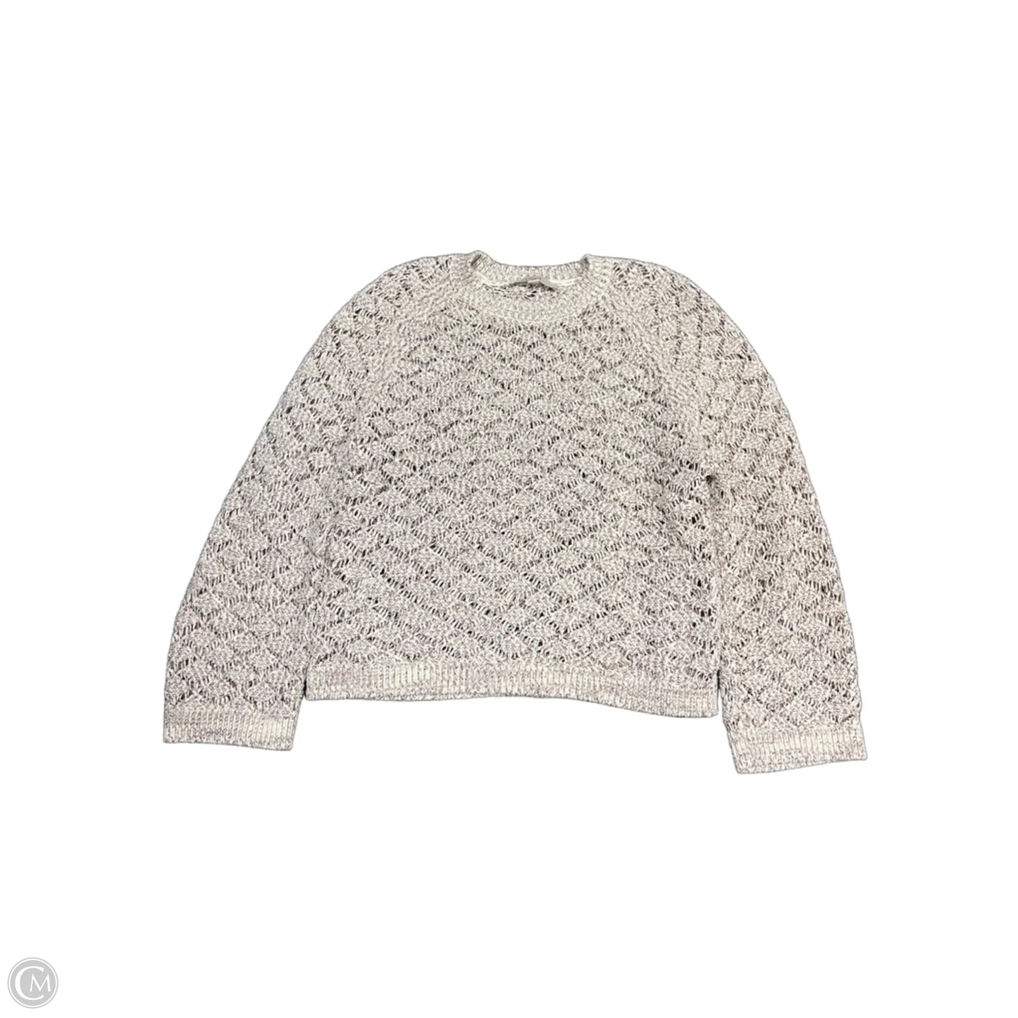 Sweater By Loft In Purple & White, Size: L