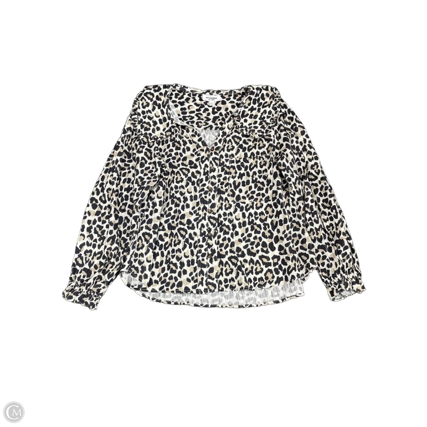Top Long Sleeve By Ee Some In Animal Print, Size: L