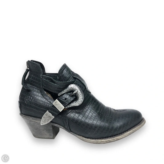 Boots Ankle Heels By Ariat In Black, Size: 9