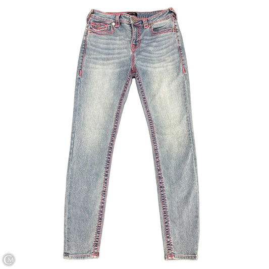 Jeans Skinny By True Religion In Blue & Pink, Size: 8