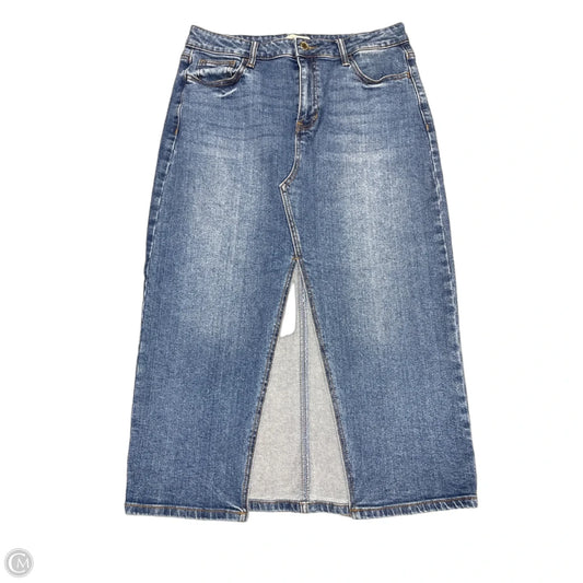 Skirt Midi By On 34th In Blue Denim, Size: 12