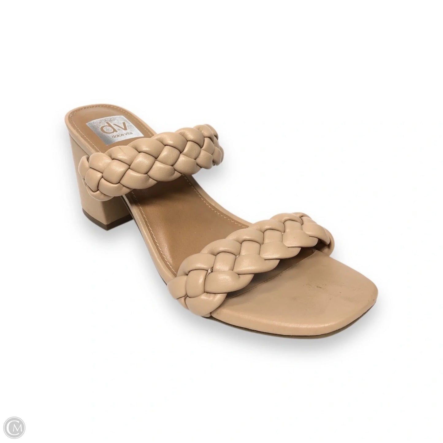 Sandals Heels Block By Dv In Beige, Size: 8.5