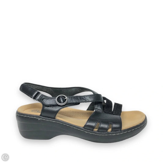 Sandals Heels Platform By Clarks In Black, Size: 8.5