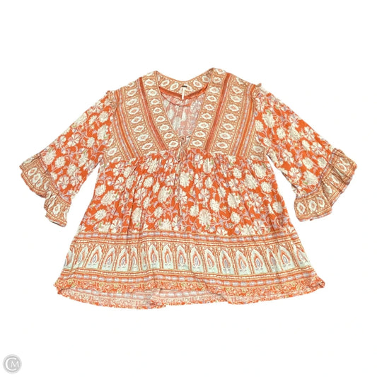 Dress Casual Short By Free People In Orange & White, Size: M