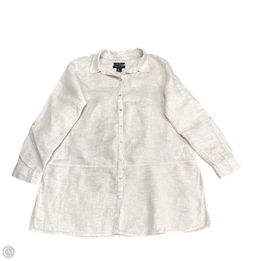 Tunic Long Sleeve By Tahari In Grey, Size: L