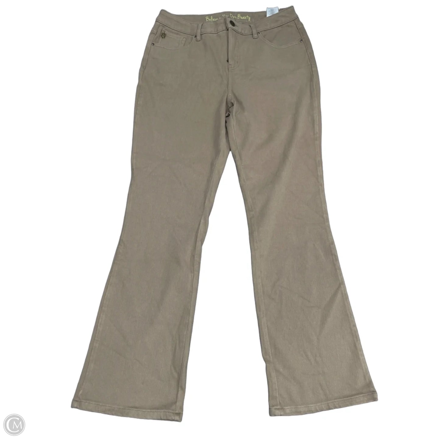 Jeans Straight By Belle By Kim Gravel In Beige, Size: 12