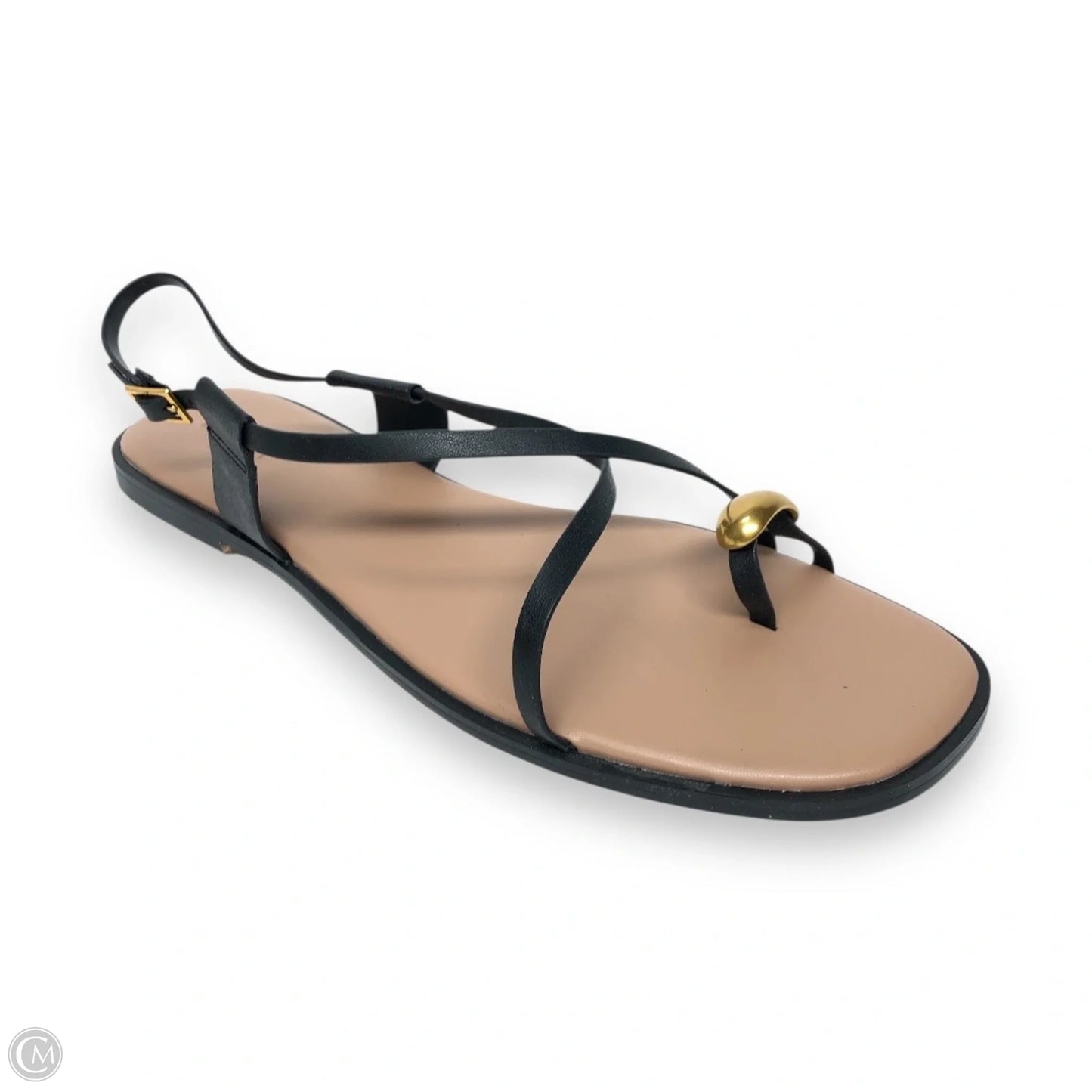 Sandals Flats By Loft In Black & Gold, Size: 11