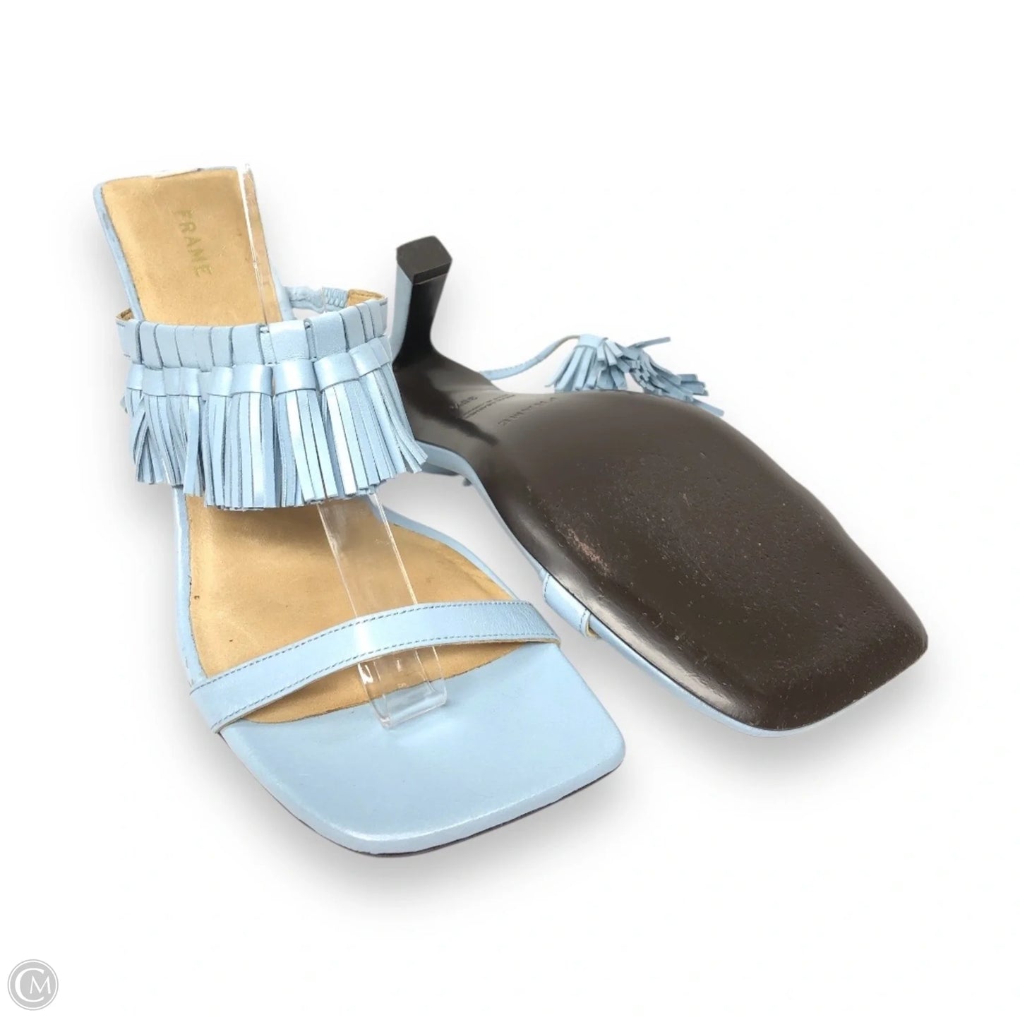 Sandals Heels Stiletto By Frame In Blue, Size: 8