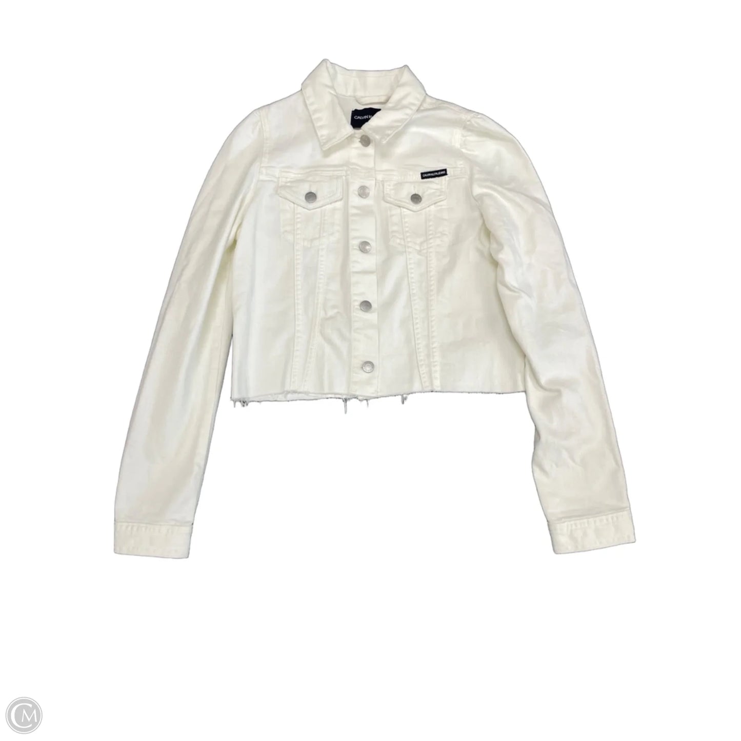 Jacket Denim By Calvin Klein In White, Size: S