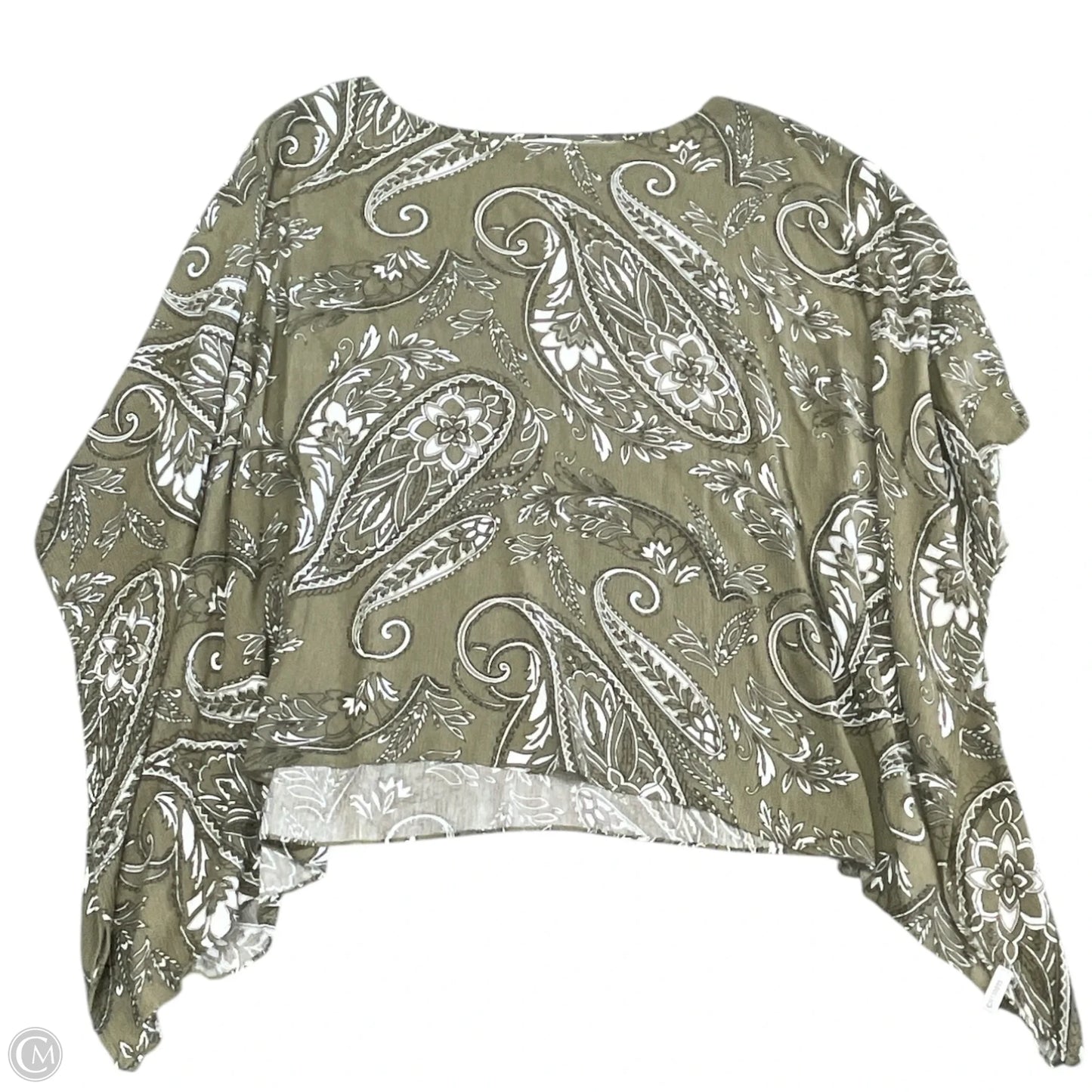 Top Short Sleeve By New York And Co In Green & White, Size: Xl