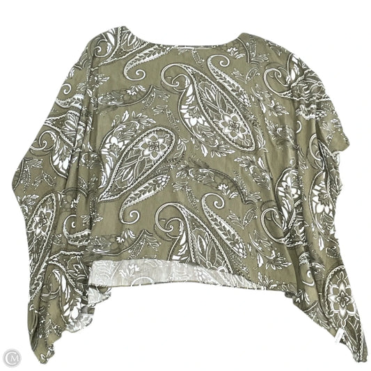 Top Short Sleeve By New York And Co In Green & White, Size: Xl