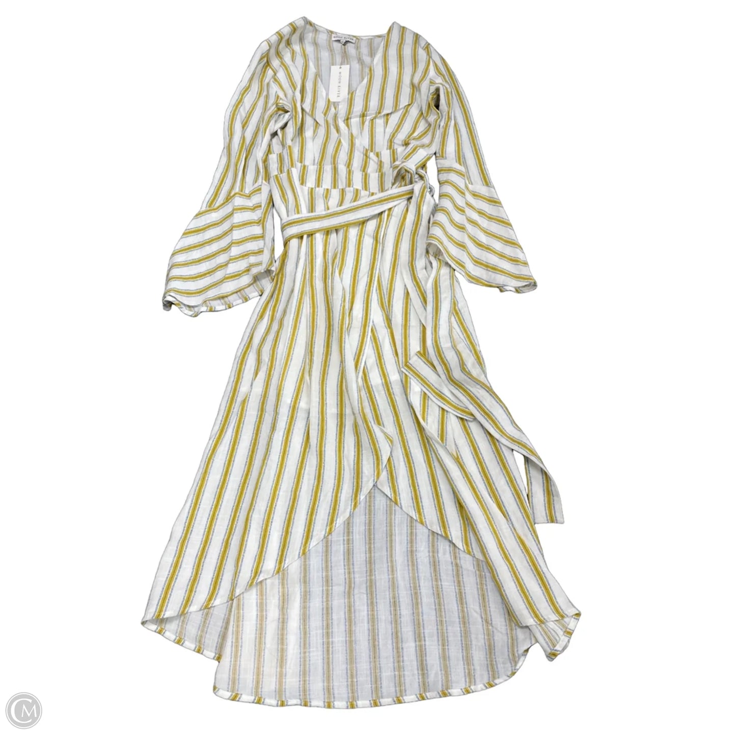 Dress Casual Midi By Moon River In Blue & Yellow, Size: S