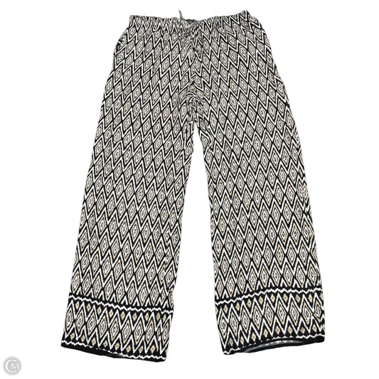 Pants Wide Leg By Max Studio In Black & Cream, Size: L