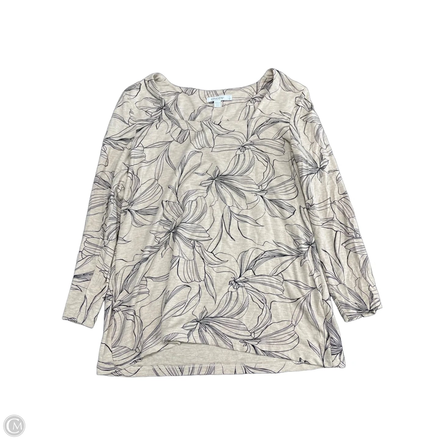 Top Long Sleeve By Chicos In Beige, Size: M