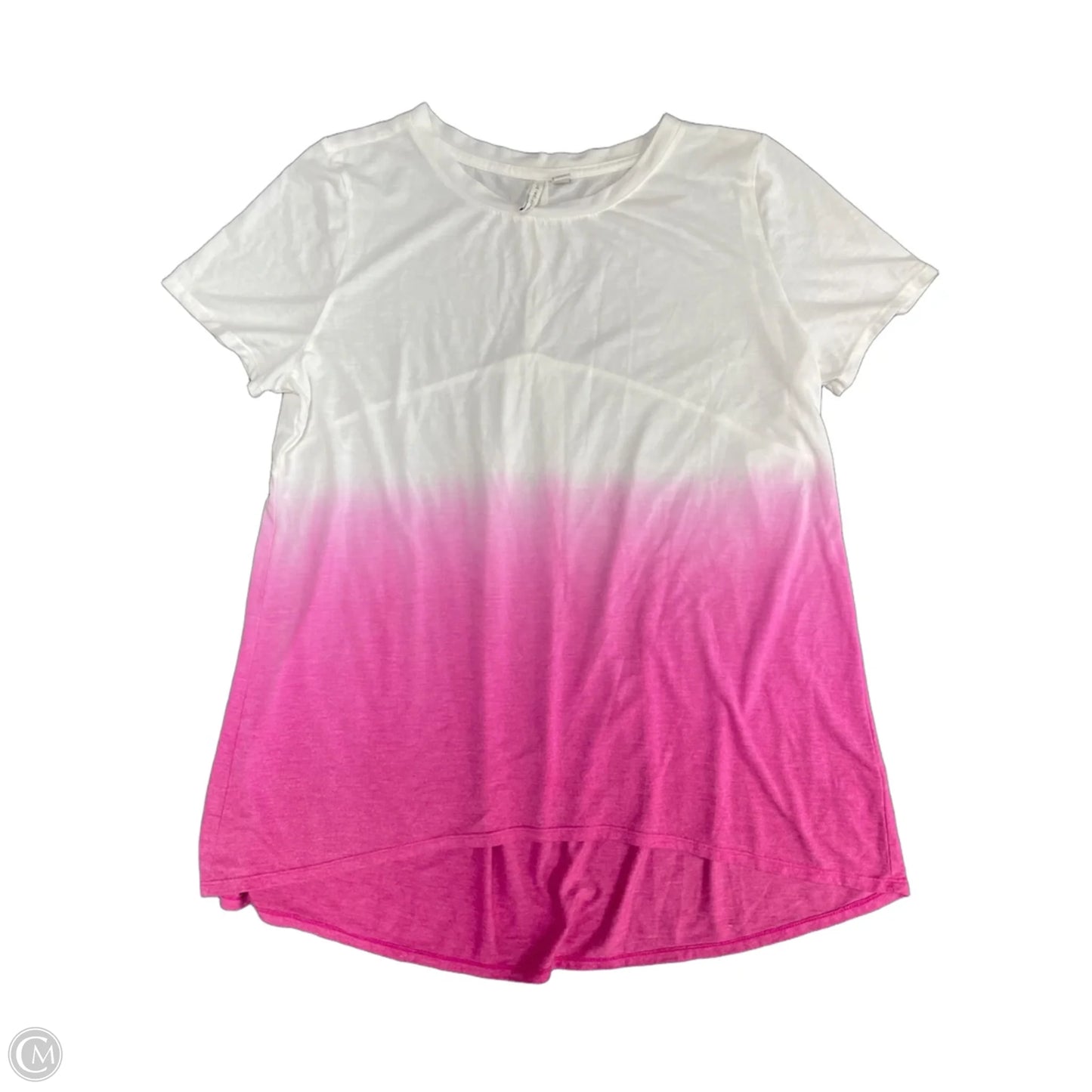 Top Short Sleeve Basic By Cato In Pink & White, Size: Xl