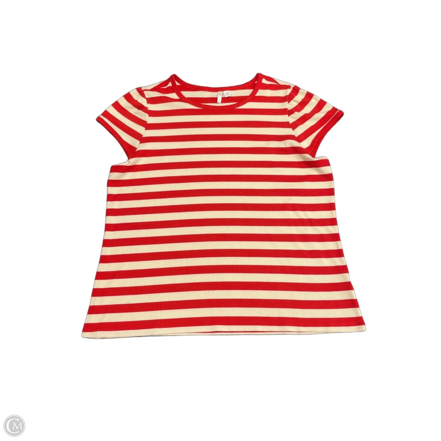 Top Short Sleeve Basic By Cato In Red & Tan, Size: 2x