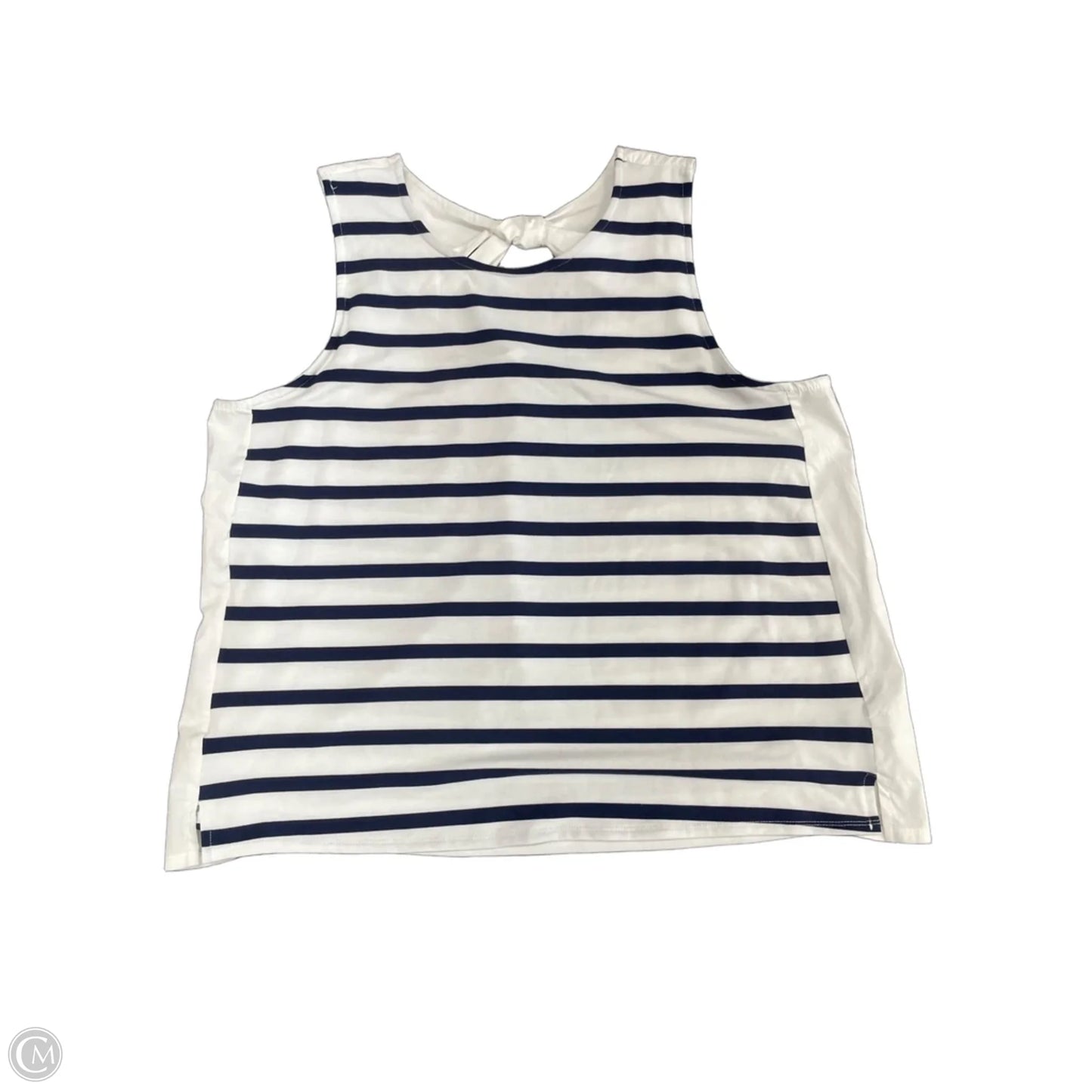 Top Sleeveless By Crown And Ivy In Blue & White, Size: Xxl