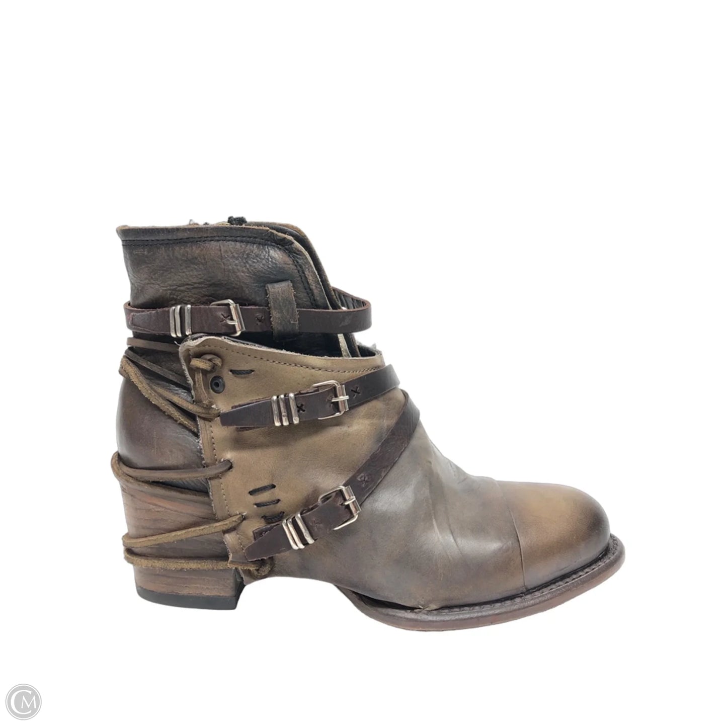 Boots Ankle Heels By Freebird In Brown, Size: 9