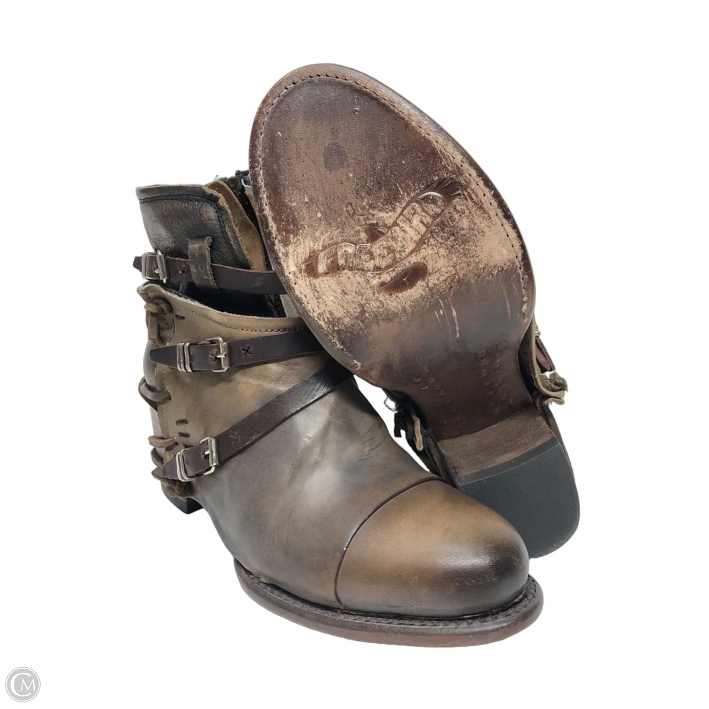 Boots Ankle Heels By Freebird In Brown, Size: 9
