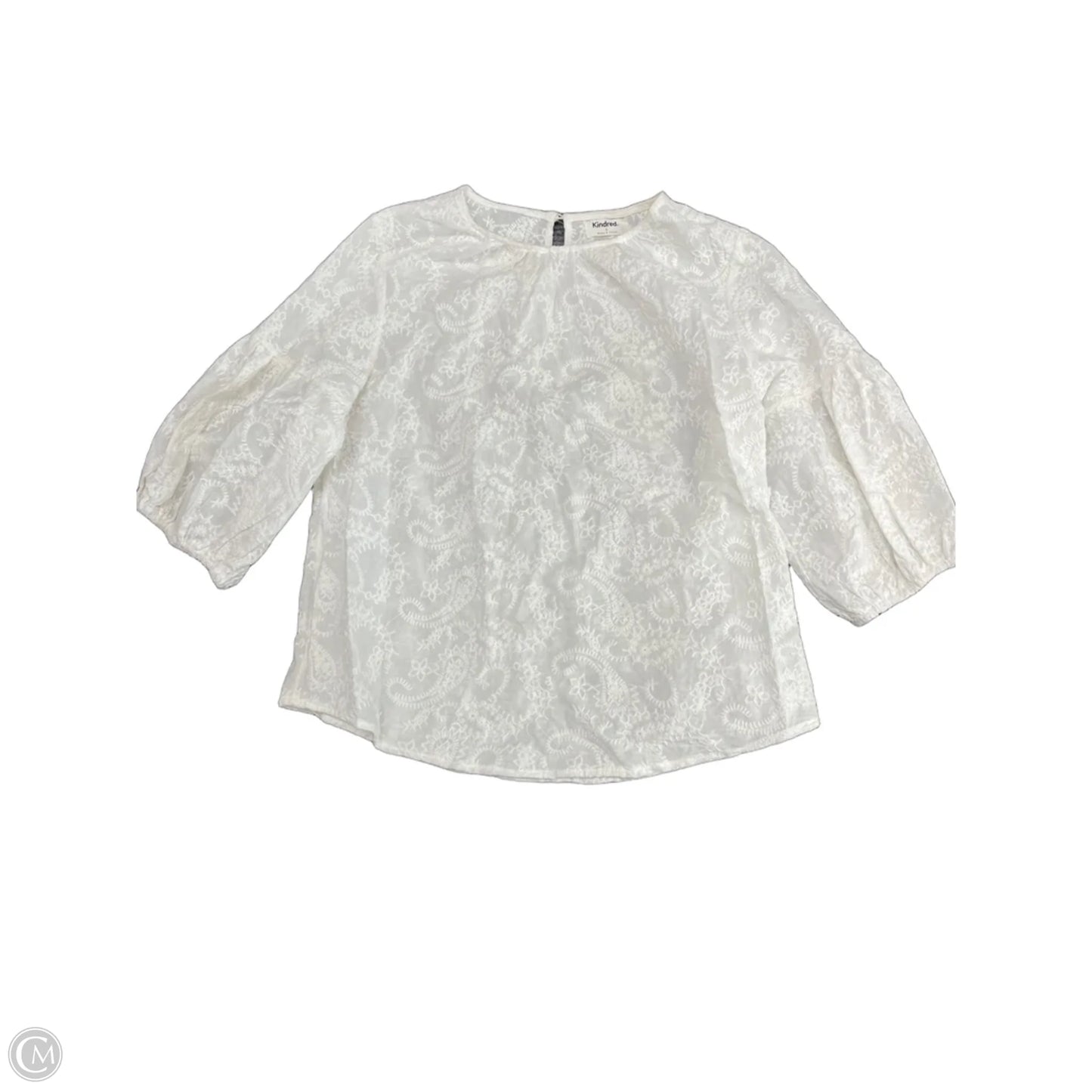 Top 3/4 Sleeve By Clothes Mentor In White, Size: L