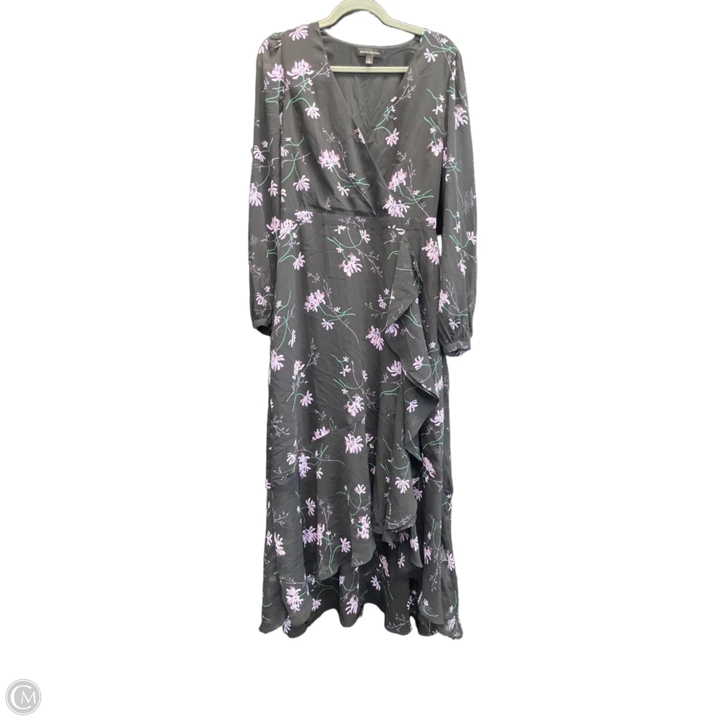 Dress Casual Midi By Banana Republic In Black & Purple, Size: 6