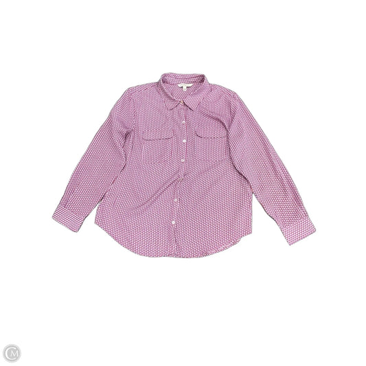 Blouse Long Sleeve By Liverpool In Pink & Purple, Size: M