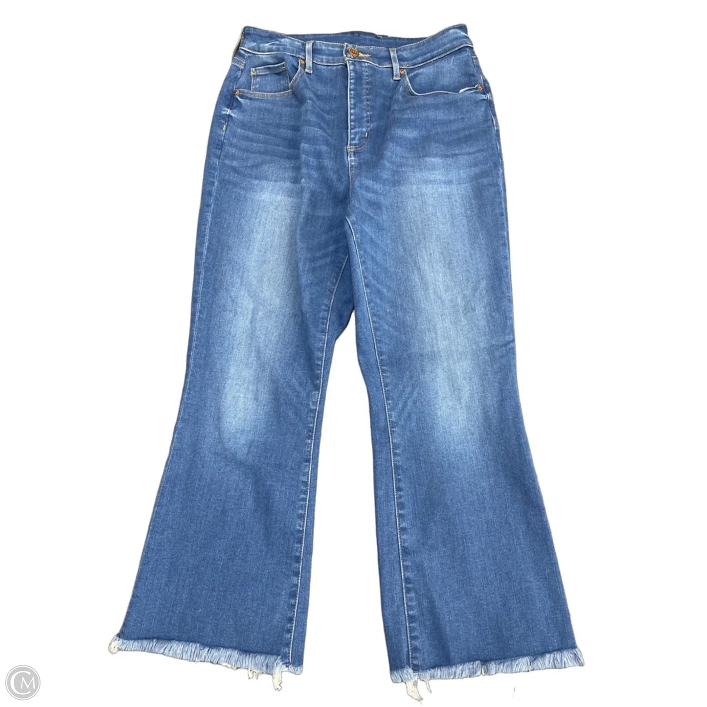 Jeans Flared By Loft In Blue Denim, Size: 12