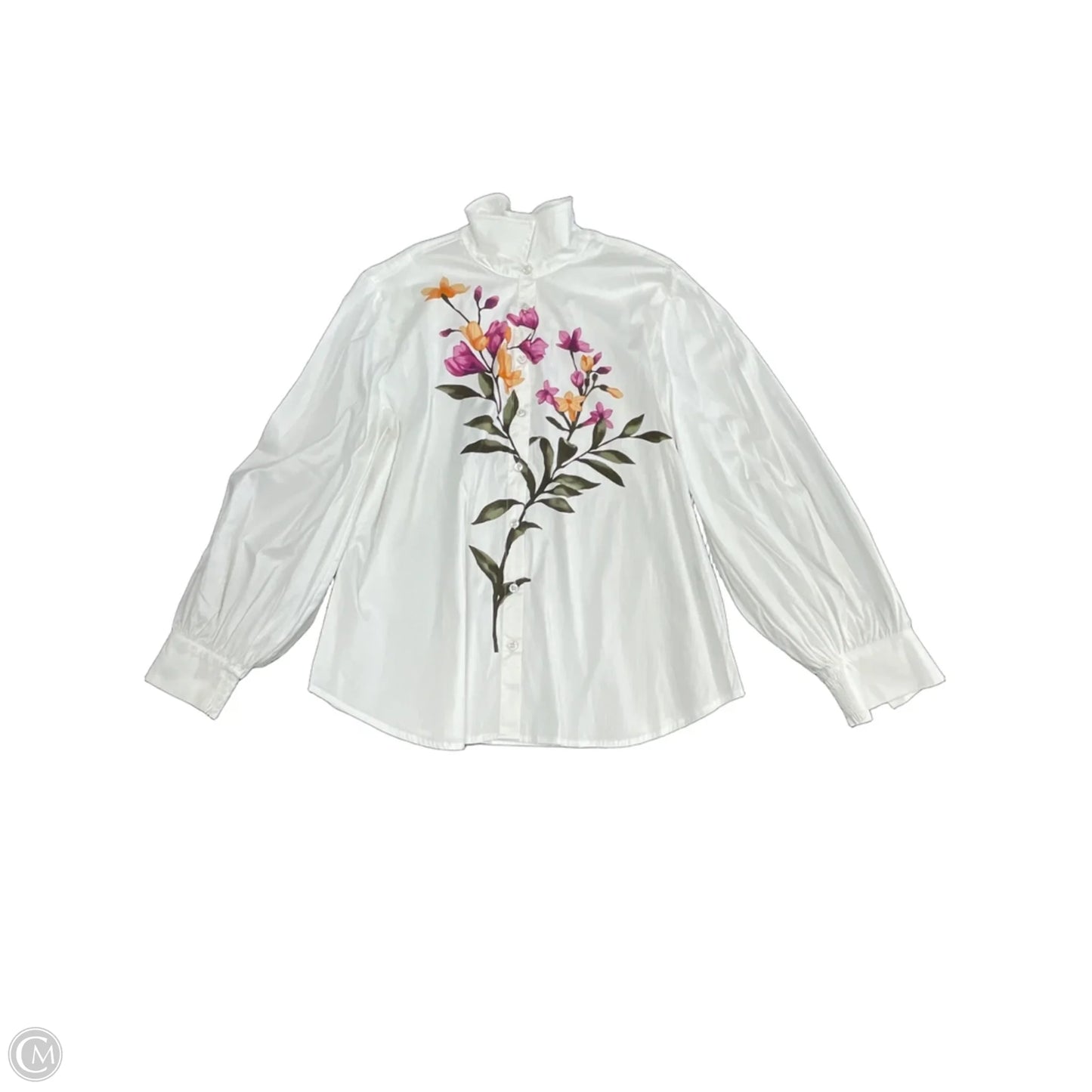 Top Long Sleeve By Chicos In White, Size: 16