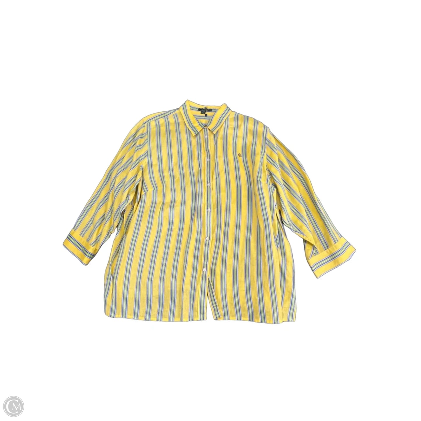 Top Long Sleeve By Lauren By Ralph Lauren In Yellow, Size: 2x