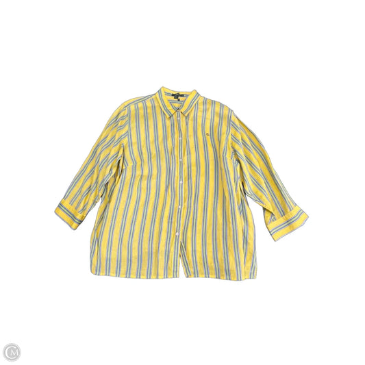 Top Long Sleeve By Lauren By Ralph Lauren In Yellow, Size: 2x
