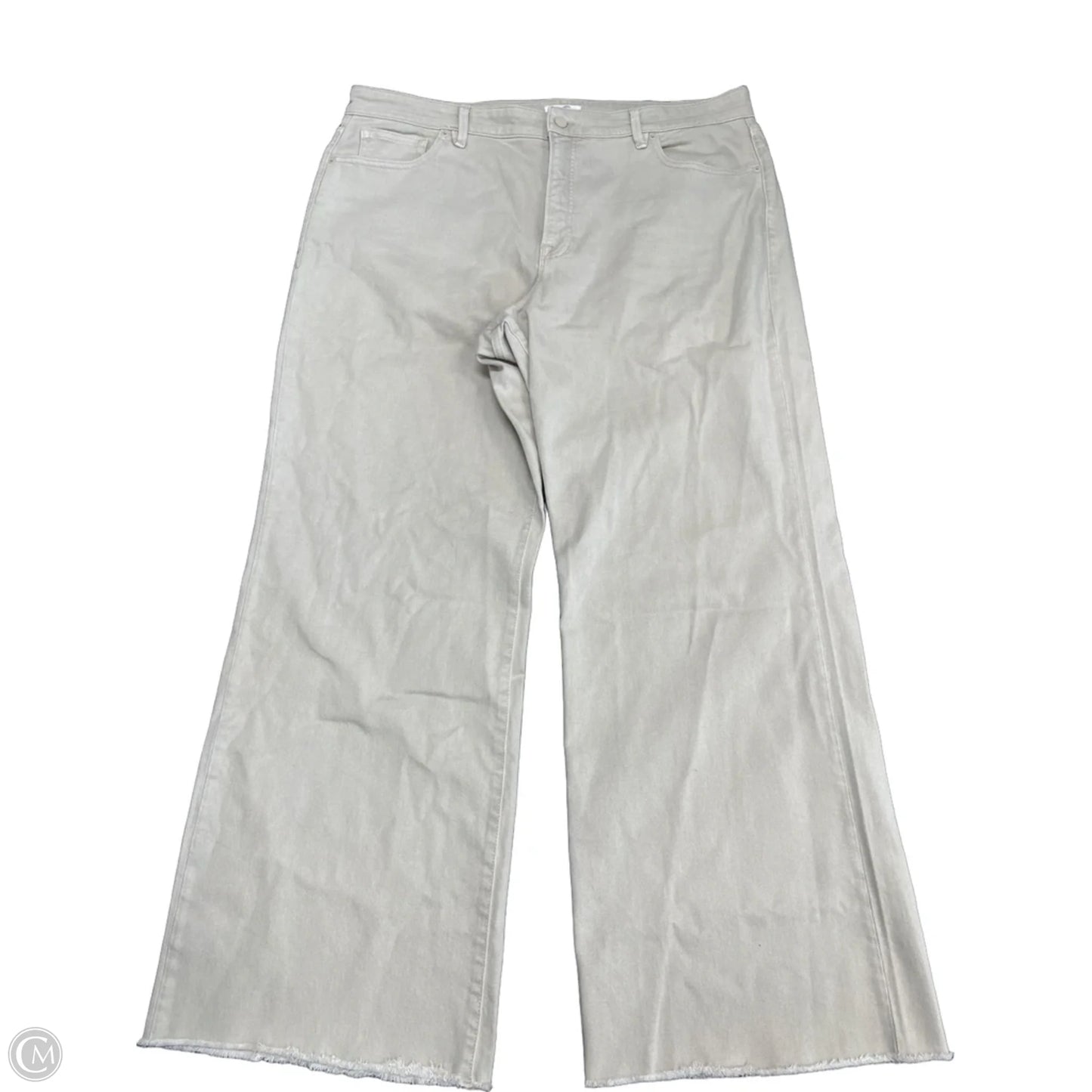 Jeans Straight By Good American In Cream, Size: Xl